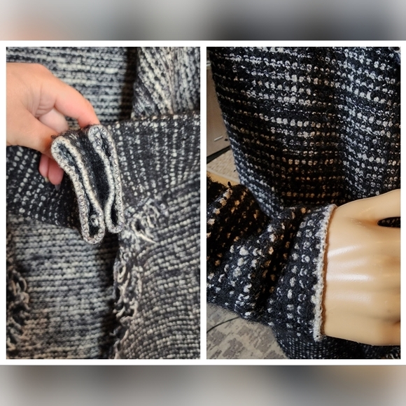 Vince Black Tweed Wool open front fringe jacket cardigan. Size XS - Picture 12 of 16